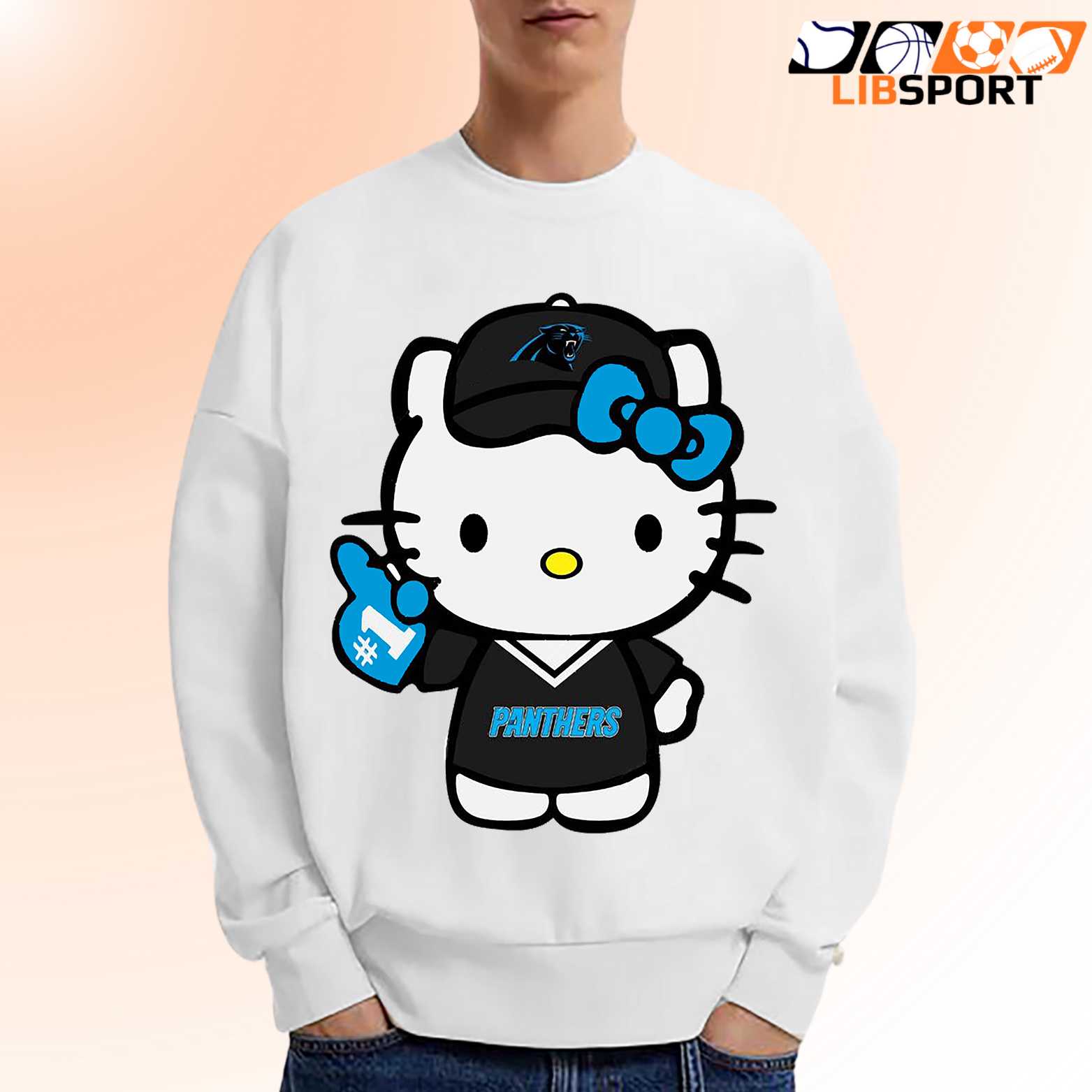 Hello Kitty Carolina Panthers T Shirt, Unisex Cute Football Tee, Nfl Fan Shirt